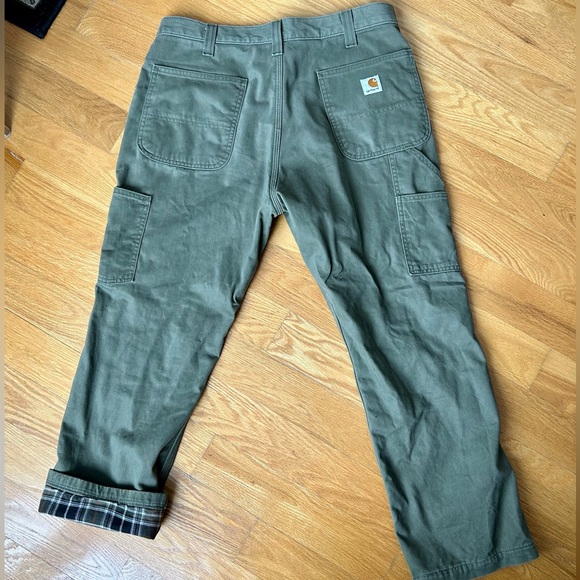 SOLD . Vintage Earth Tone Flannel Lined Carhartt Pants. - Picture 4 of 4